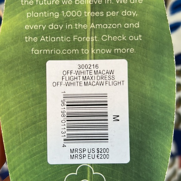 Sold Farm Rio NWT Blue Macaw Flight Dress Size M - Picture 8 of 8